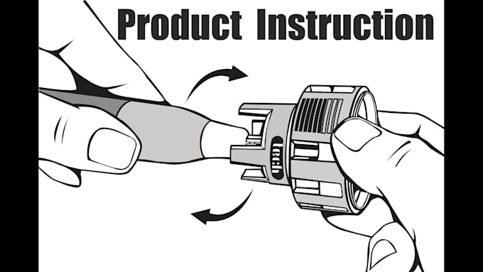 Top 5! I will draw manual product instructions and line art illustrations  for $5