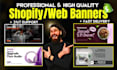 design professional shopify banner, hero image, web banner