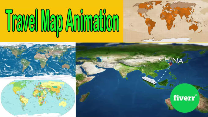 I will create animated world travel map