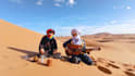 wish you a happy birthday in the sahara desert with a guitar