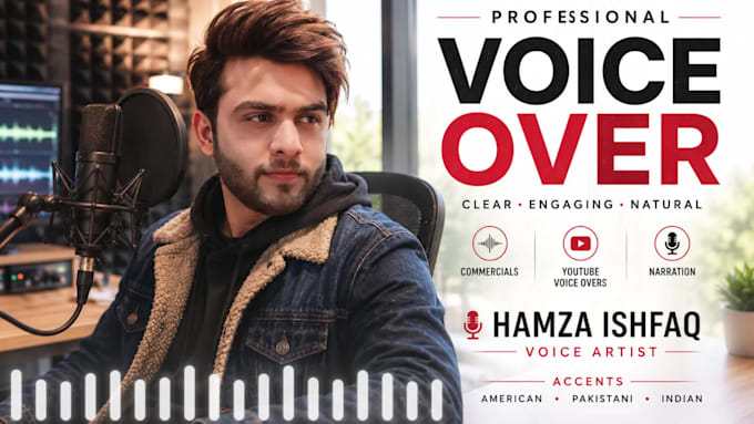 do american or pakistani voice over for youtube and animation