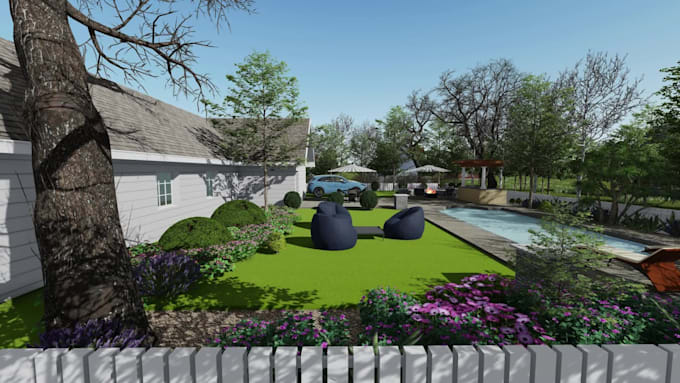 design your landscape, garden, backyard, patio with 3d renderings