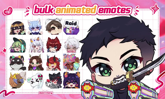 create custom animated twitch emote for vtuber in bulk