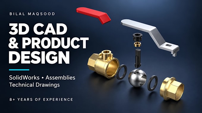 3d cad design, industrial product design and cad for 3d printing