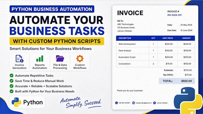 automate your business tasks with a custom python scripts