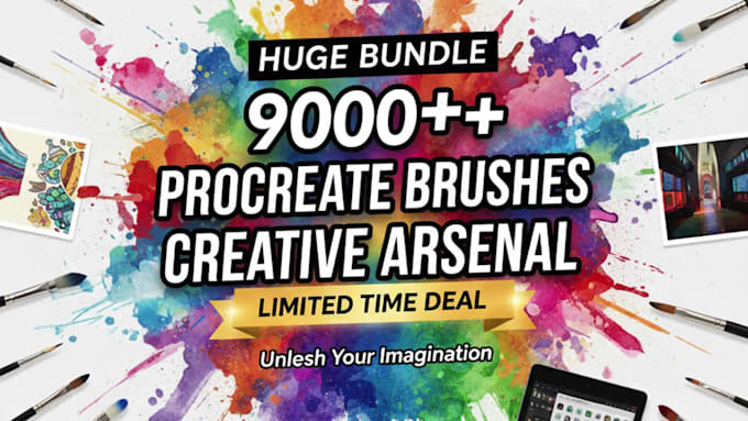 give you complete 9000 procreate brush set