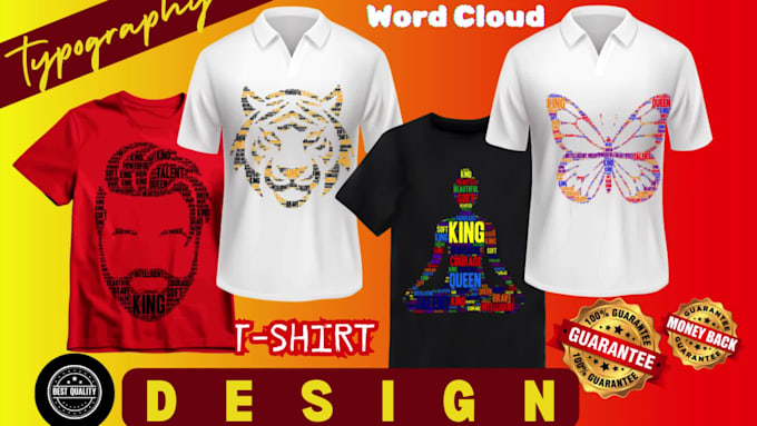 do amazing word cloud art and typography t shirt design