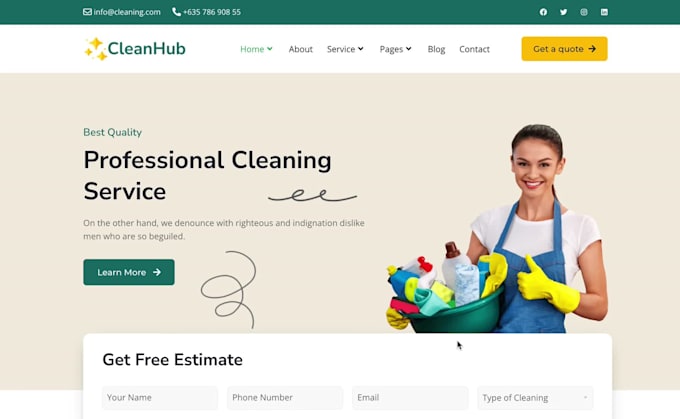 house cleaning website commercial cleaning website cleaning service website