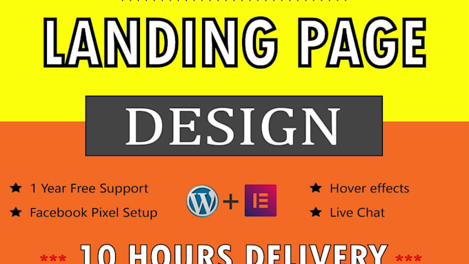 create elegant landing page, wordpress landing page by elementor pro