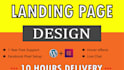 create elegant landing page, wordpress landing page by elementor pro