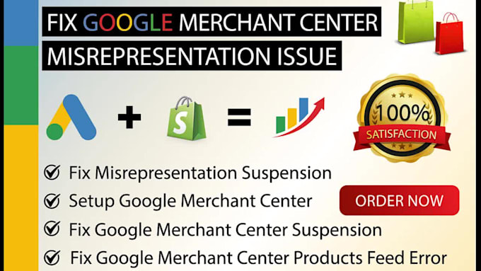 fix google merchant center suspension, misrepresentation