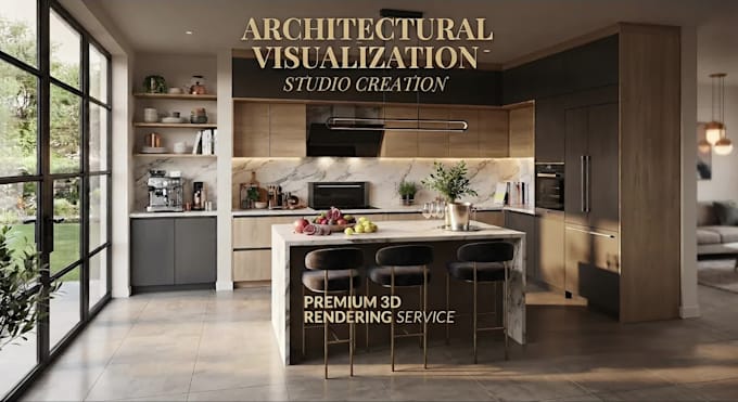 design your dream photorealistic 3d kitchen render