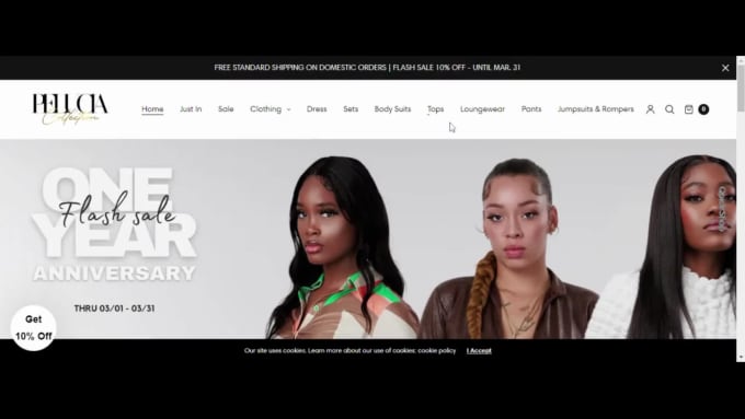 Clothing co website top