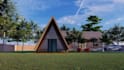 design tiny,small houses,cottage,cabana home 3d rendering