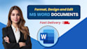 format, design and edit microsoft word documents professionally