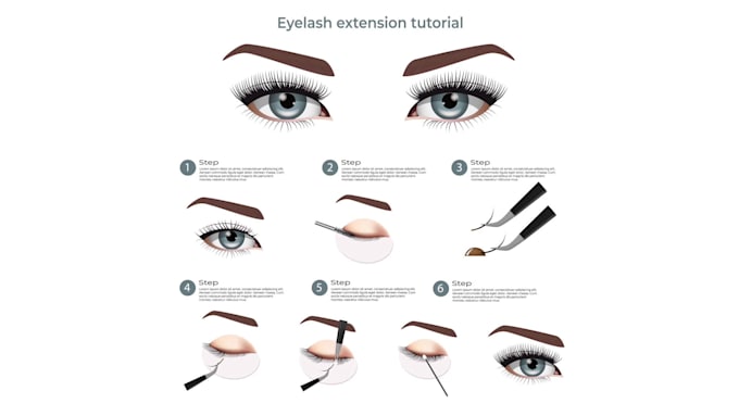 draw illustrations for eyelash extension, manicures, waxing and others guide
