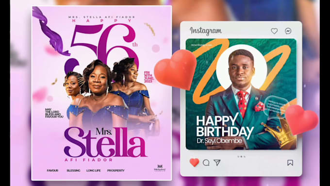 create an awesome birthday flyer and invitation design