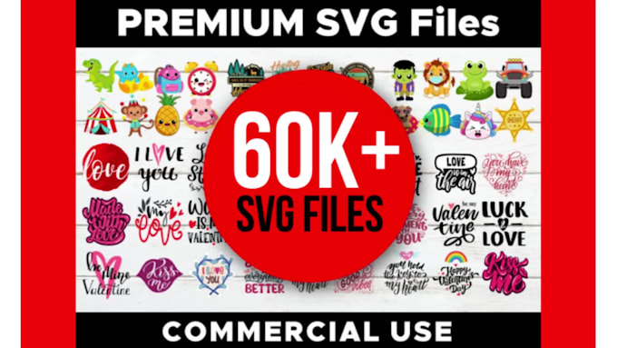 deliver 60,000 svg cut file design bundle pack