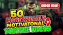 create monetizable motivational videos for youtube with thumbnail