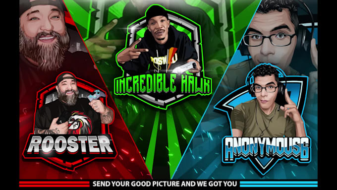 design twitch mascot logo, gaming, cartoon, and youtube