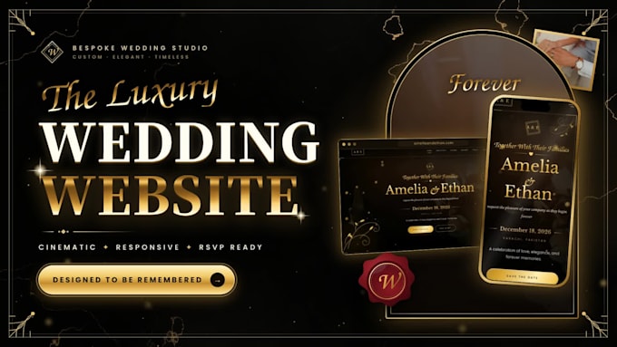design a premium wedding website with rsvp and countdown