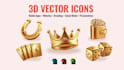 create custom 3d vector icons, UI elements, scalable ai, eps, svg