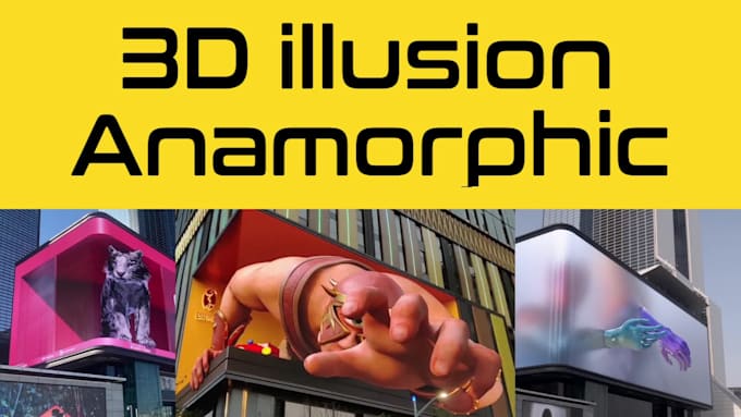 create naked eye anamorphic 3d illusion