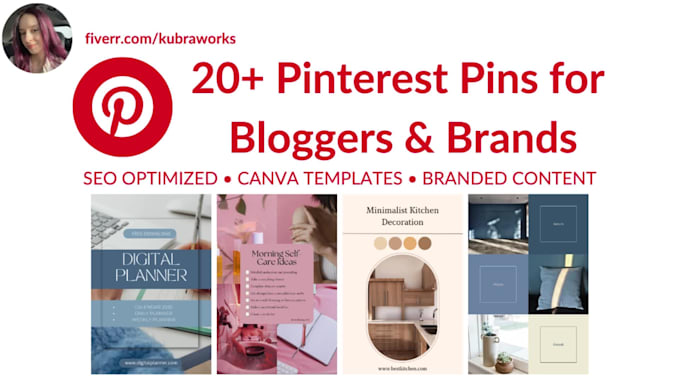 pinterest 20 pins design and content management for bloggers and brands
