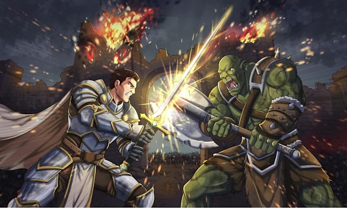 draw fantasy illustration, concept art, and game art
