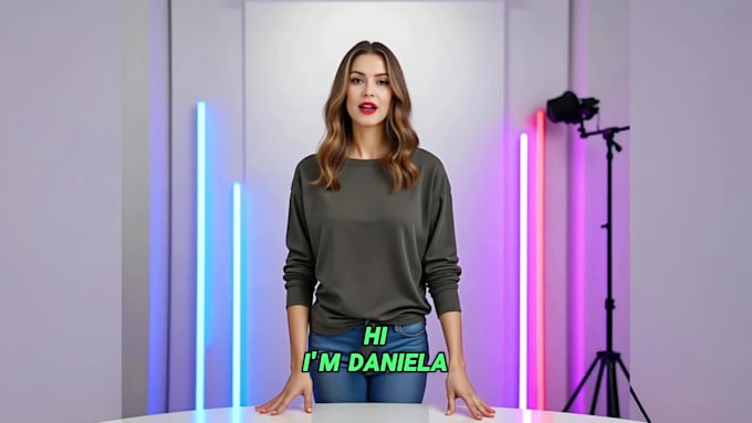 create ai human avatar talking head video with subtitles