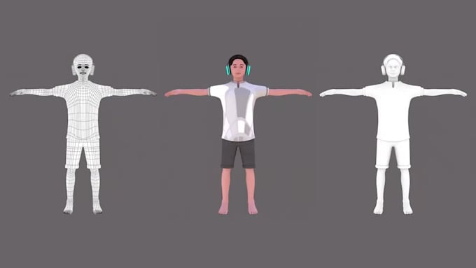 create 3d model, full body rigging for animaze, vtube, 3d blender, 3d sculpting