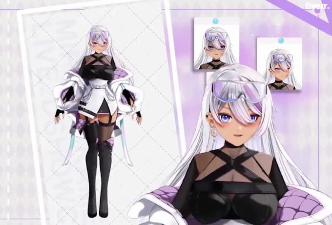 design 2d vtuber model, live2d vtuber model, live2d rigging for vtuber streaming