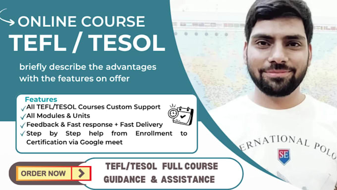 guide you and help you in tefl and tesol full course online via google meet