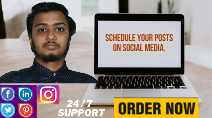 schedule your posts on social media weekly or monthly