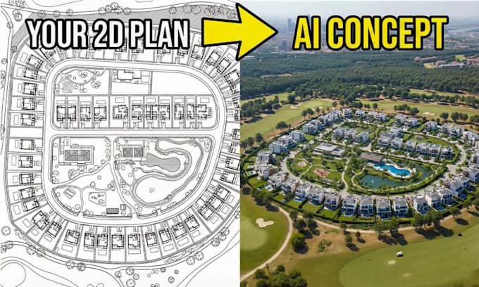 generate ai masterplan concepts from your 2d site plan