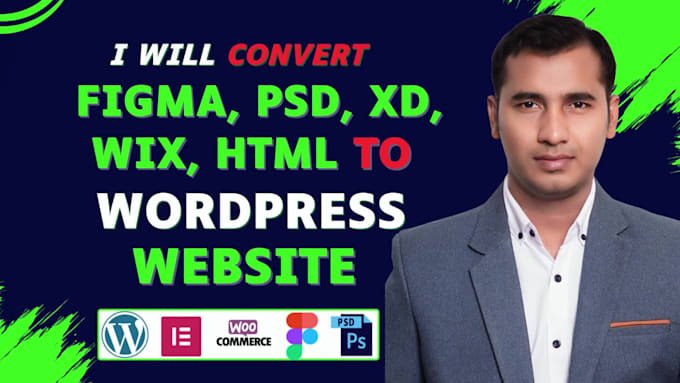 convert psd to wordpress, figma to wordpress, xd to wordpress website design