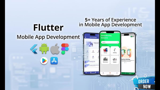 develop flutter mobile app for android and ios