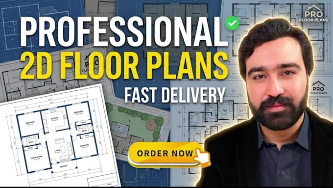 draw 2d floor plans, architectural design, redraw sketches in autocad, rendering