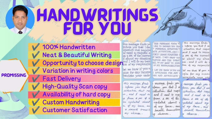 handwrite english and german on paper with my pen