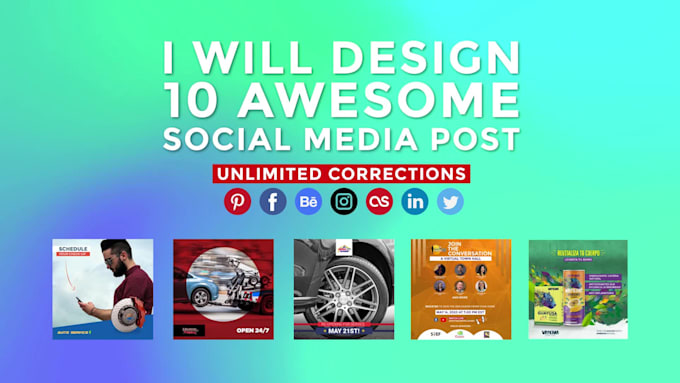 design 10 posts for social media