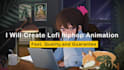 create lofi loop animation illustration and animated gif