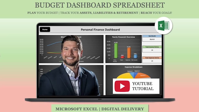 send you a budget finance dashboard excel spreadsheet