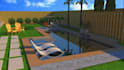 do backyard landscape design, patio, pool, and garden