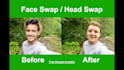 do face swap, face change or head swap in photoshop and ai