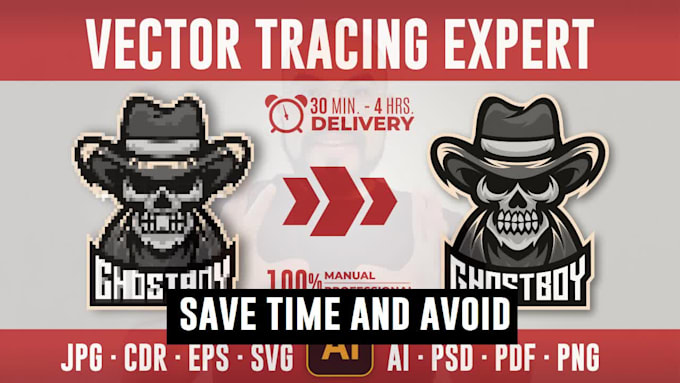 do vector tracing, convert pixelated image to quality vector