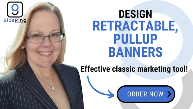 design a retractable banner, pull up or roller banner