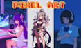 do pixel art character , assets looping lofi animation  8bit 16bit animated gif