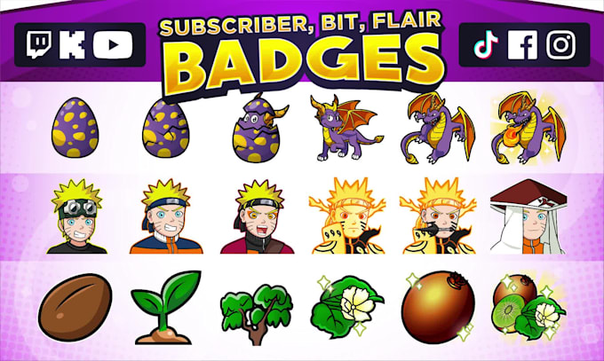 design subscriber badges for twitch or any platform