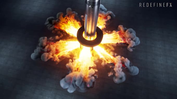 Realistic 3d vfx fire explosion, vfx compositing, smoke effect, special ...