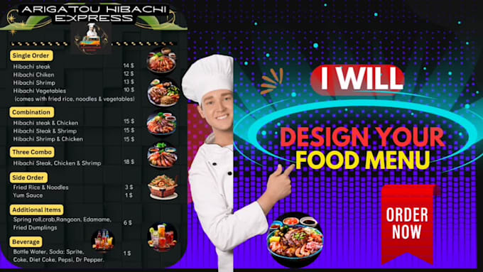 design menus, flyers, banners, shirt designs for restaurants, bars, food trucks